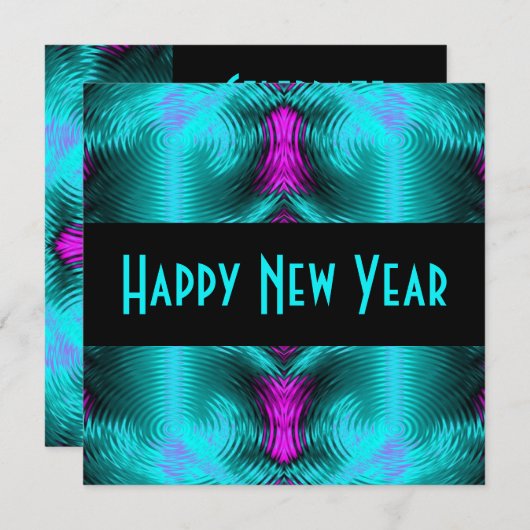 ターコイズ新年 招待状 (正面/裏面)