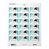 ターコイズ新郎新婦差出人住所ラベル ラベル (フルシート)