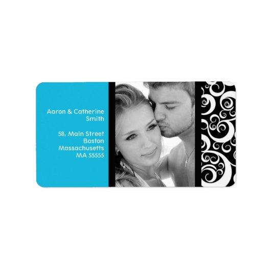 ターコイズ旋回フォト住所 シール (正面)