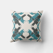 ターコイズ木炭ホワイトクリスクロ地中海のス クッション (裏面)