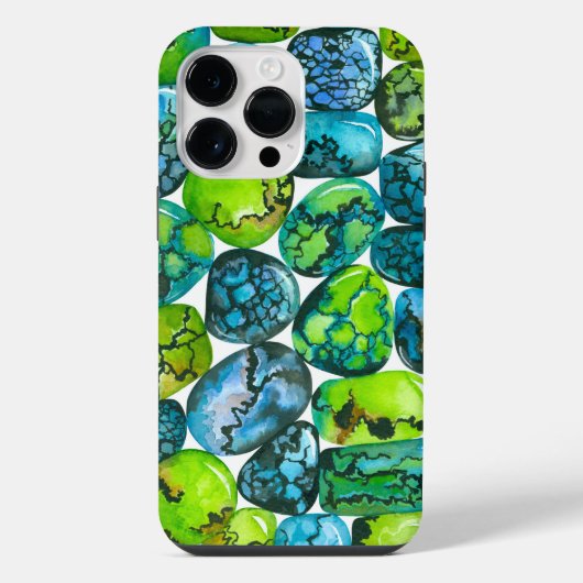 ターコイズ柄 iPhoneケース (裏面)