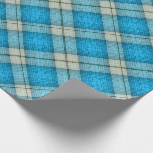 ターコイズ格子模様 ラッピングペーパー (角)