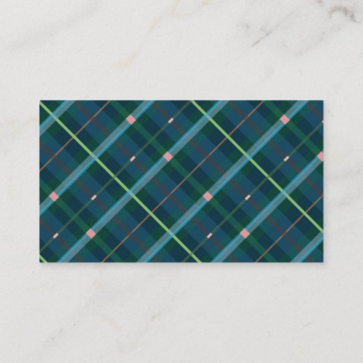 ターコイズ格子状テディベアおむつラッフルチケット エンクロージャーカード (裏面)