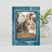 ターコイズ植物学メリークリスマスフォト シーズンカード (スタンド正面)