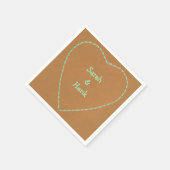 ターコイズ概要茶色のナプキンパーソナライズされた類 スタンダードカクテルナプキン (角)