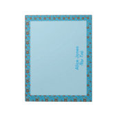 ターコイズ模様褐色天然花 ノートパッド (回転)