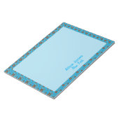 ターコイズ模様褐色天然花 ノートパッド (アングル)