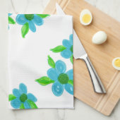 ターコイズ模様 キッチンタオル (四つ折り)