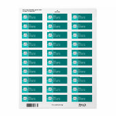 ターコイズ正方形;レトロ正方形 ラベル (フルシート)