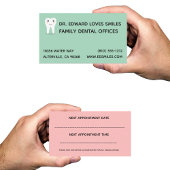 ターコイズ歯科医の名刺 – 歯科医カード 予約カード