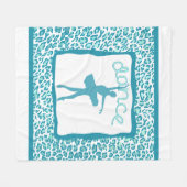 ターコイズ毛布のチータのプリントのダンス フリースブランケット (正面(横))