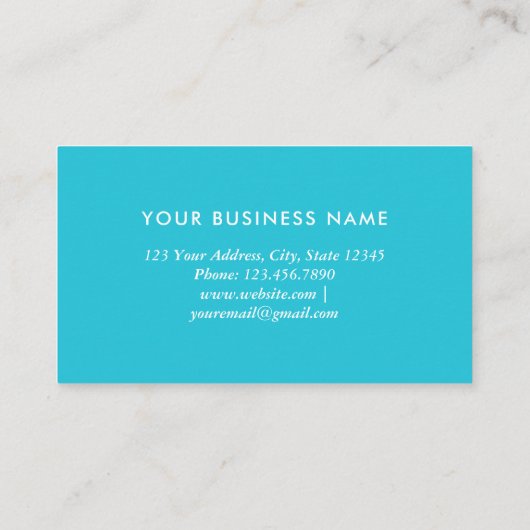 ターコイズ水の色と金ゴールド 名刺 (裏面)