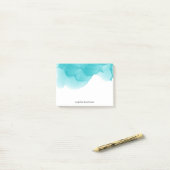 ターコイズ水の色パーソナライズされた ポストイット (デスク上)