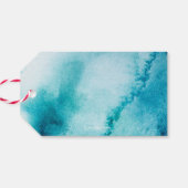 ターコイズ水の色結婚のサンキューラベル ギフトタグ (裏面横)