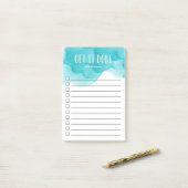 ターコイズ水パーソナライズされた色のTo-Doリスト ポストイット (デスク上)