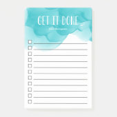 ターコイズ水パーソナライズされた色のTo-Doリスト ポストイット (正面)