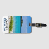 ターコイズ水ビタミン海と白い砂のビーチ ラゲッジタグ (正面横)
