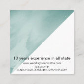 ターコイズ水彩ウェディングプランナー スクエア名刺 (裏面)