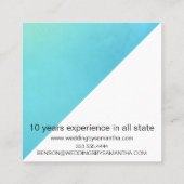 ターコイズ水彩ウェディングプランナー スクエア名刺 (裏面)