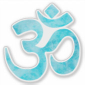 ターコイズ水彩オブジェクトモデル記号 シール (正面)