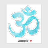 ターコイズ水彩オブジェクトモデル記号 シール (シート)