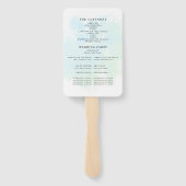 ターコイズ水彩スプラッシュ結婚式 プログラムハンドF ハンドファン (裏面)