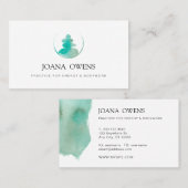 ターコイズ水彩セラピスト禅施術 名刺 (正面/裏面)