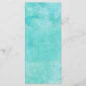 ターコイズ水彩タイポグラフィ結婚のメニュー メニュー (裏面)