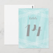 ターコイズ水彩デコテーブル ポストカード (正面/裏面)