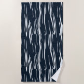 ターコイズ水彩ブラシストロークビーチ毛布 ビーチタオル (正面)