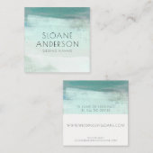 ターコイズ水彩洗浄名刺 スクエア名刺 (正面/裏面)