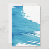 ターコイズ水彩画モダンシンプル招待状 招待状 (裏面)