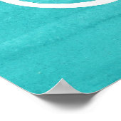 ターコイズ水彩白マンダラ ポスター (角)