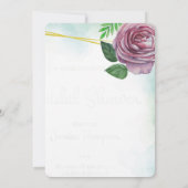 ターコイズ水彩紫フローラ結婚ズ 招待状 (裏面)