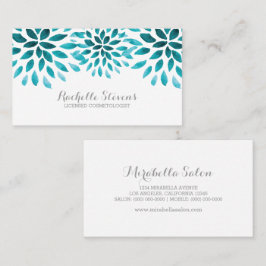 ターコイズ水彩菊 名刺