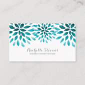 ターコイズ水彩菊 名刺 (正面)