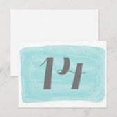 ターコイズ水彩表番号はがき ポストカード (正面/裏面)