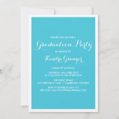 ターコイズ水彩重ね合わせ写真卒業 招待状 (裏面)