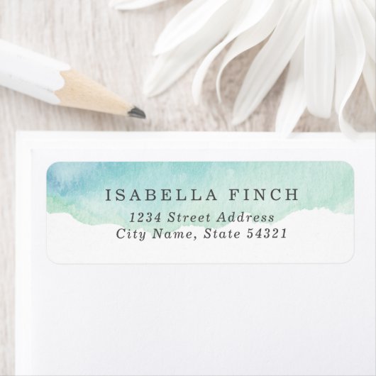 ターコイズ水彩 ラベル (インサイチュ)