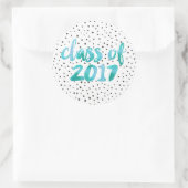 ターコイズ水彩 | 卒業 ラウンドシール (バッグ)