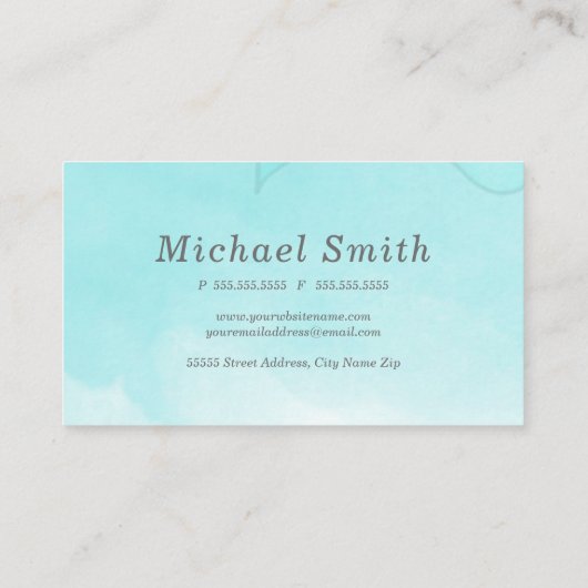 ターコイズ水彩 名刺 (裏面)