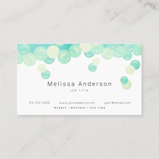 ターコイズ水泡洗浄モダンサービス 名刺 (裏面)