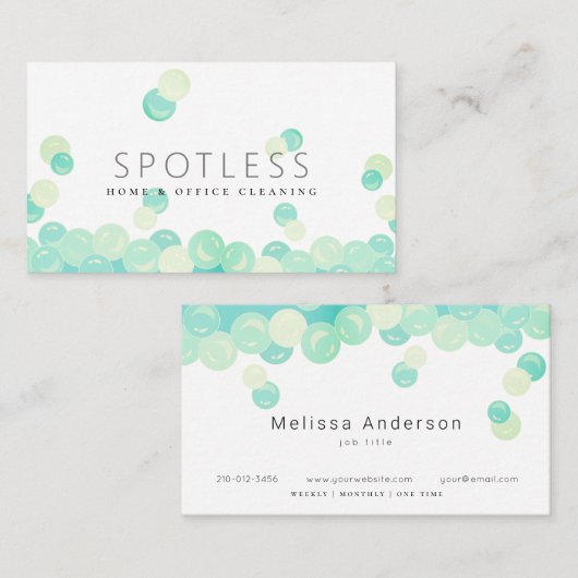 ターコイズ水泡洗浄モダンサービス 名刺 (正面/裏面)