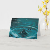 ターコイズ水滴悔やみや弔慰 カード (黄色い花)