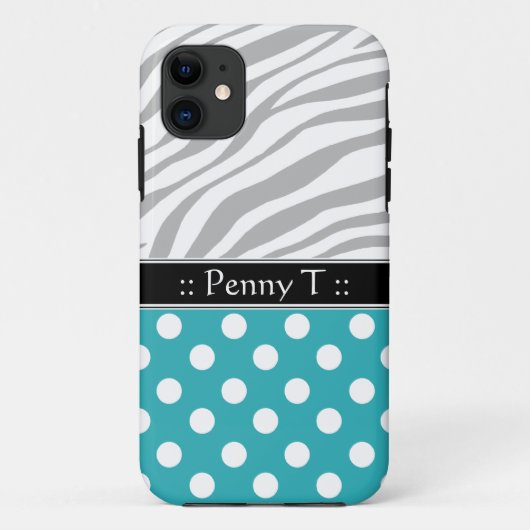 ターコイズ水玉模様フェードゼブラプリントiPhone 5ケース Case-Mate iPhoneケース (裏面)