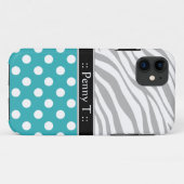 ターコイズ水玉模様フェードゼブラプリントiPhone 5ケース Case-Mate iPhoneケース (裏面(横))