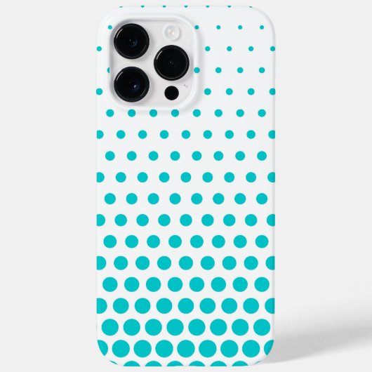 ターコイズ水玉模様モダンホワイト Case-Mate iPhoneケース (裏面)