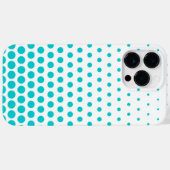 ターコイズ水玉模様モダンホワイト Case-Mate iPhoneケース (裏面 (横))