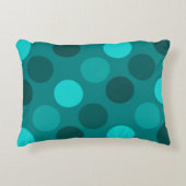 ターコイズ水玉模様 アクセントクッション (正面)