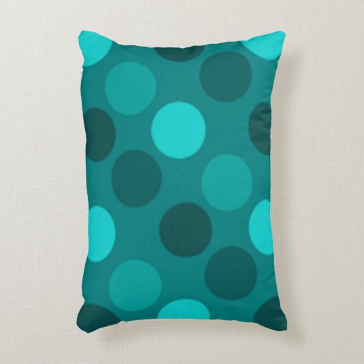 ターコイズ水玉模様 アクセントクッション (正面(垂直))